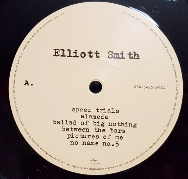 Image of Label Cover of LP - NEW/NEW - ELLIOTT SMITH, Either Or (UMC; 4752941, UK 2017 Reissue, Insert, Download Code), , - 6036111E
