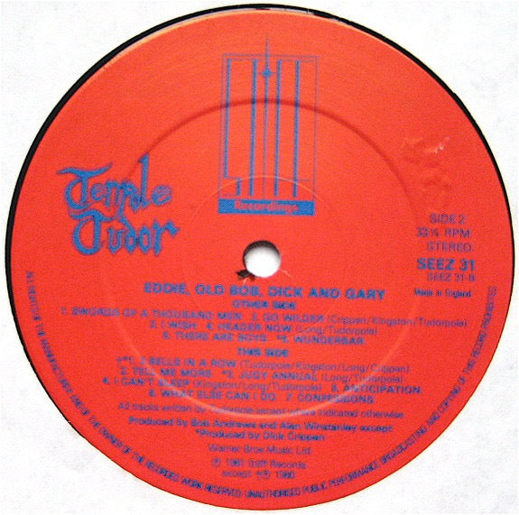 Image of Label Cover of LP - VG/VG - TENPOLE TUDOR, Eddie, Old Bob, Dick And Gary (Stiff Records; SEEZ 31, UK 1981 Reissue), Strong VG, - 3716174C