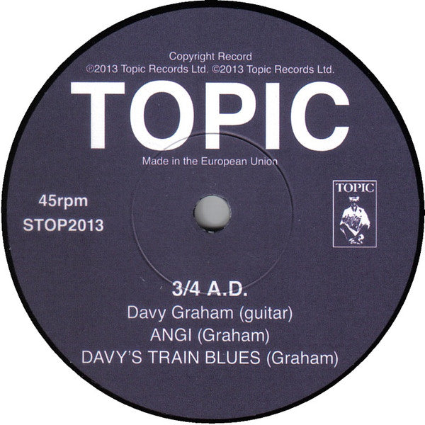 Image of Label Cover of 7" EP - VG+/EX - DAVY GRAHAM AND ALEXIS KORNER, 3/4 A.D. (Topic; STOP2013, UK 2013 Reissue, Laminated Flipback Sleeve, Inner), , - 1726311E