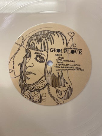 Image of Label Cover of 4715254C: LP - GROUPLOVE, Never Trust A Happy Song (Canvasback; 075678623271, Worldwide 2023 Reissue, Inner, Bone Vinyl) Still In Opened Shrinkwrap With Hype Sticker EX/VG+