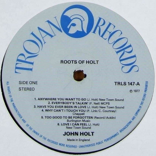 Image of Label Cover of LP - VG/VG+ - JOHN HOLT , Roots Of Holt (Trojan Records; TRLS 147, UK 1977), Clean shiny disc. Light stains on back cover, SWOC., - 2446239S