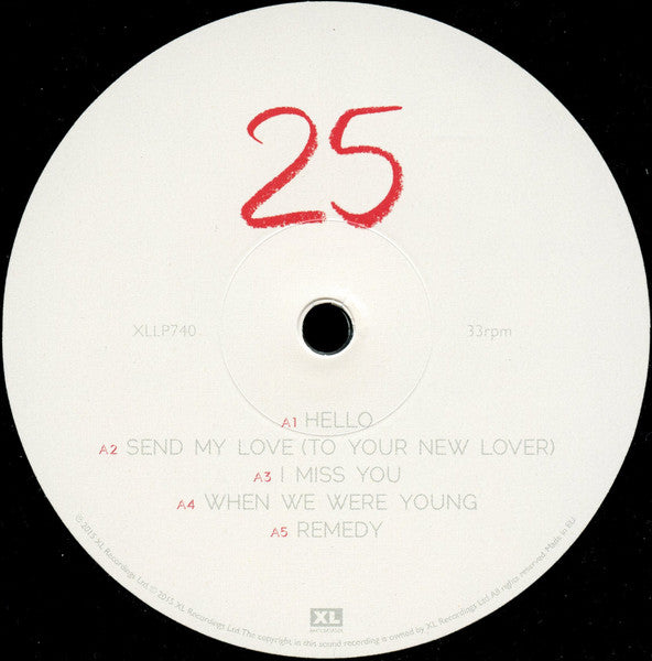 Image of Label Cover of LP - EX/VG+ - ADELE, 25 (XL Recordings; XLLP740, Europe 2015, Textured Sleeve, Inner), , - 3826200E