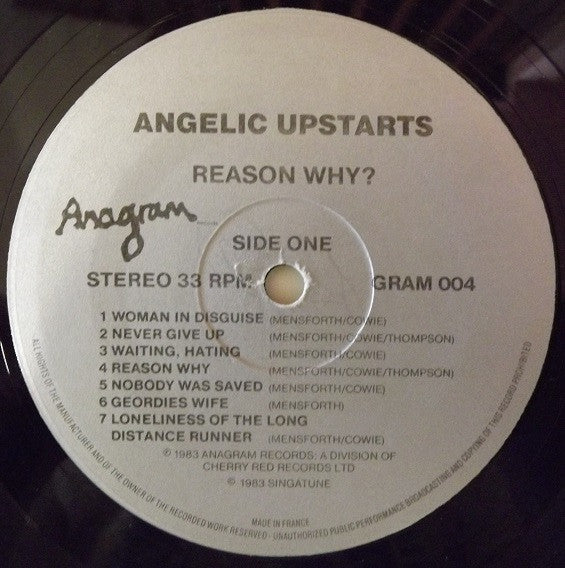 Image of Label Cover of LP - VG/VG - ANGELIC UPSTARTS, Reason Why? (Anagram; GRAM 004, UK 1983, Laminated Sleeve, Inner), Inner Split And Torn, - 3426066E