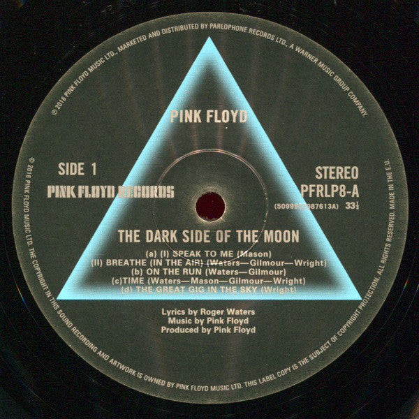 Image of Label Cover of LP - VG+/EX - PINK FLOYD, The Dark Side Of The Moon (Pink Floyd Records; PFRLP8, Europe 2016 Reissue, Gatefold, Black Inner, 2 Posters, 2 Stickers, 180 Gram Vinyl), , - 4346272S