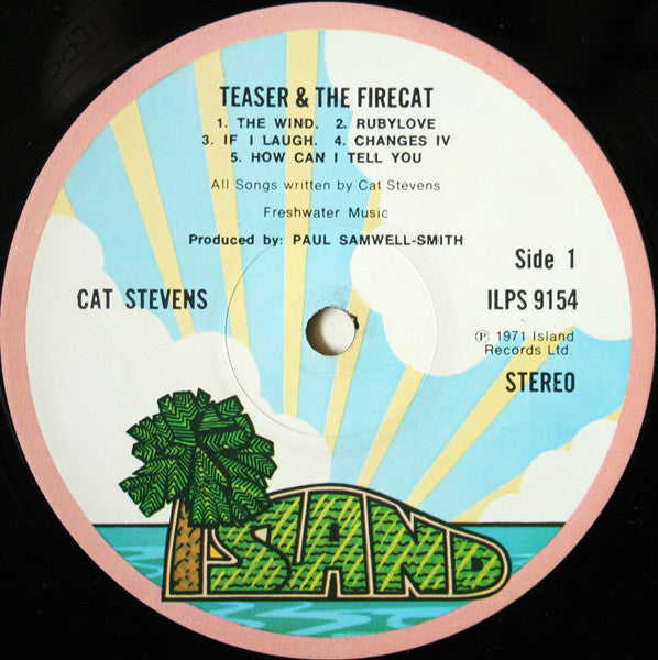 Image of Label Cover of LP - VG/VG - CAT STEVENS, Teaser and the Firecat (Island Pink Rim; ILPS 9154, UK 1972 Reissue, Non-Textured Gatefold Sleeve), , - 3126071E