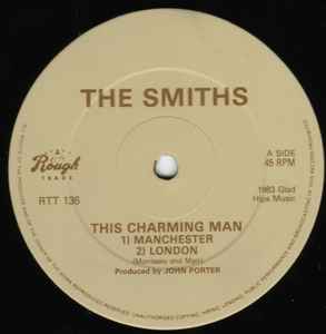 Image of Label Cover of 12" - VG/VG - THE SMITHS, This Charming Man (Rough Trade; RTT 136, UK 1983, Picture Sleeve, No Band Name On Sleeve, First Press. Parody Capitol Dome Rough Trade Logos, "Timtom" In B-Side Run Out Only), Light marks, edge wear, - 3446186S
