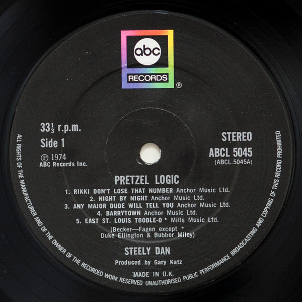 Image of Label Cover of LP - VG+/VG+ - STEELY DAN, Pretzel Logic (ABC Black Label; ABCL 5045, UK 1974 Reissue, Gatefold), , - 2226257E