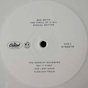 Image of Label Cover of 2xLP - VG+/VG+ - SAM SMITH, The Thrill Of It All (Capitol Records; 5785579, Europe 2017, Gatefold, Insert, White Vinyl), , - 3046193S