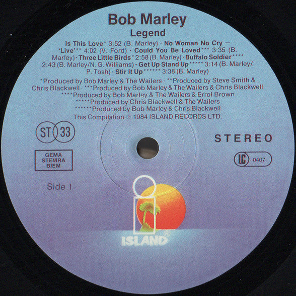 Image of Label Cover of LP - VG+/VG+ - BOB MARLEY & THE WAILERS, Legend - The Best Of Bob Marley And The Wailers (Tuff Gong; 0600753030523, Europe 2015 Reissue, Single Sleeve, 180 Gram Vinyl), Strong VG+, - 3746179S