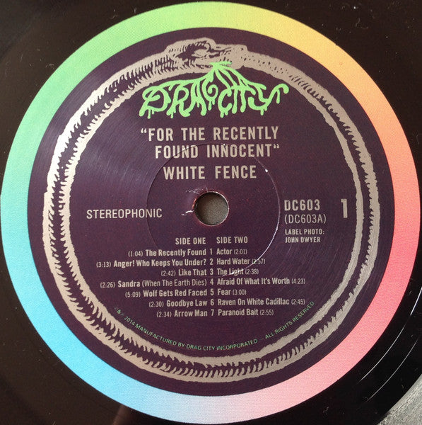 Image of Label Cover of 0316403C: LP - WHITE FENCE, For The Recently Found Innocent (Drag City; DC603, US 2014, Inner) Still In Opened Shrinkwrap With Hype Sticker VG+/VG