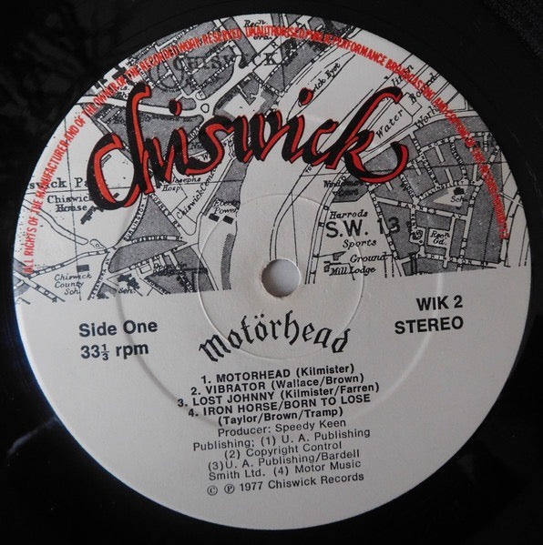 Image of Label Cover of LP - VG/VG - MOT�RHEAD, Mot�rhead (Chiswick Records; WIK 2, UK 1977, Laminated Sleeve, Inner, A1 / B2 Matrix. "Vibrator" On Label "Viborator" On Sleeve), Hairlines, laminate creases, - 4446021S