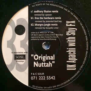 Image of Front Cover of 12" - VG/VG - UK APACHI WITH SHY FX, Original Nuttah (Remixes) (Sour; SOUR RMX 8, UK 1994, Stickered Company Sleeve), , - 3946336S