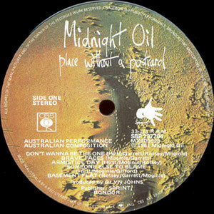 Image of Label Cover of LP - VG+/VG+ - MIDNIGHT OIL, Place Without A Postcard (CBS; SBP 237704 , Australia 1981, Inner), , - 3726029E