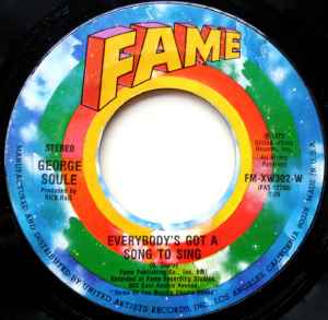 Image of Back Cover of 7" - /VG+ - GEORGE SOULE, Get Involved / Everybody's Got A Song To Sing (Fame; FM-XW302-W , US 1973), , - 3556061S