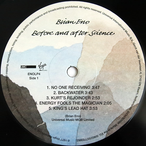 Image of Label Cover of 2555170S: LP - BRIAN ENO, Before and After Science (Virgin EMI Records; ENOLP4, Europe 2017 Reissue, � ) NEW/NEW