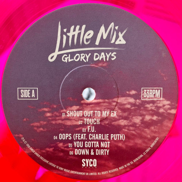 Image of Label Cover of LP - VG+/VG+ - LITTLE MIX, Glory Days (Syco Music; 88985367811, Europe 2017, Inner & Insert, Pink Neon Vinyl ), Stickered shrink on sleeve. Very lightly bumped corner, - 2816325C