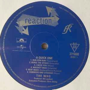 Image of Label Cover of LP - VG+/VG+ - THE WHO, A Quick One (Polydor; 3715608, Europe 2015 Reissue, Mono. 180 Gram Vinyl), , - 2546158S