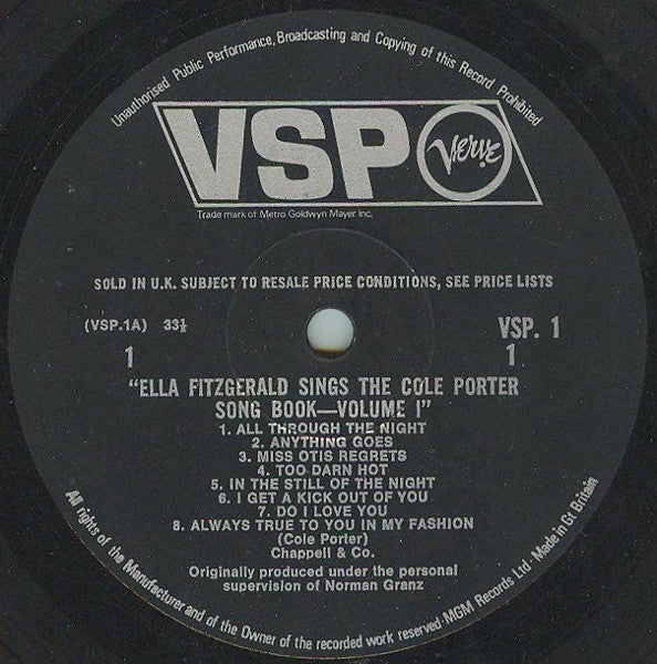 Image of Label Cover of 2xLP - VG/VG - ELLA FITZGERALD, Sings the Cole Porter Songbook (Verve; VSP 1/2, UK 1966 Reissue, Inside Loading Outside Laminated Flipback Gatefold Sleeve), , - 4126329E