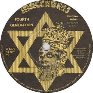 Image of Front Cover of 4324180E: 7" - RASFMRA ASHER, Fourth Generation / Generation Dub (Maccabees; FG1, UK 1978, Plain Sleeve, Solid Centre) /G+