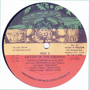 Image of Front Cover of 12" - /VG+ - VILLAGE DRUMS OF FREEDOM, Gettin In The Groove (Village Drums Of Freedom Music; DA127, US 1987), Shiny clean. Stamp on label. Comes in a Reggae Disco 45 sleeve., - 4226262E