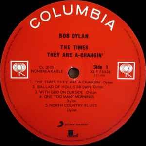 Image of Label Cover of LP - VG+/VG+ - BOB DYLAN, The Times They Are A-Changin' (columbia/legacy; 8895344321, Europe 2016 Reissue, Insert, Mono. 180 Gram Vinyl.), , - 3746123S
