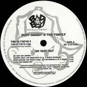 Image of Label Cover of 2xLP - VG/G+ - PUFF DADDY & THE FAMILY, No Way Out (Bad Boy; 78612 73012 1, US 1997, Insert), Lots of marks but plays well. Wear to sleeve with ringwear., - 4126463E