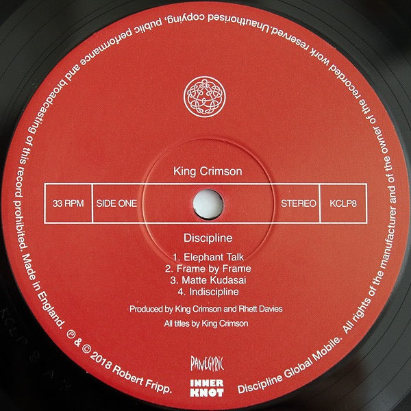 Image of Label Cover of LP - NEW/NEW - KING CRIMSON, Discipline (Discipline Global Mobile ; KCLP8, UK 2018 Reissue, Embossed Sleeve, 200 Gram Vinyl), , - 2956354S