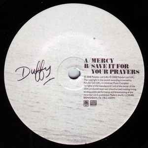 Image of Label Cover of 7" - VG/VG - DUFFY, Mercy (A&M Records; 176 178-2, Europe 2008, Picture Sleeve), Light marks, sleeve is a bit grubby, top left corner bump., - 4016140C