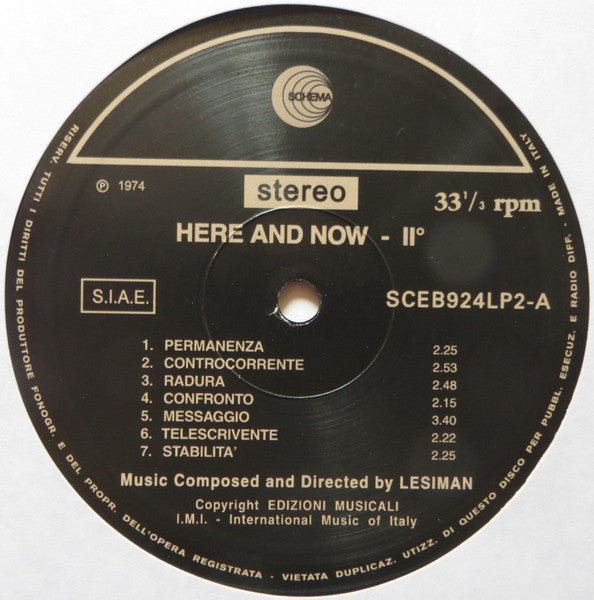 Image of Label Cover of LP - EX/VG+ - LESIMAN, Here And Now Vol. 2 (Schema; SCEB924LP2, Italy 2015 Reissue, With CD And Obi), Storage Marks, Still In Opened Shrinkwrap, - 2846153S