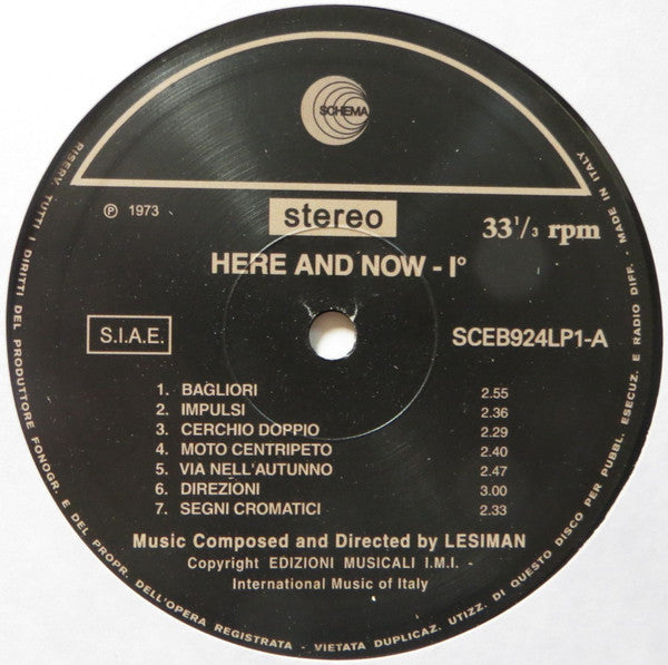Image of Label Cover of LP - VG+/EX - LESIMAN, Here And Now Vol. 1 (Schema; SCEB924LP1, Italy 2015 Reissue, With CD And Obi), Still In Opened Shrinkwrap, Corner Bump, - 2846152S