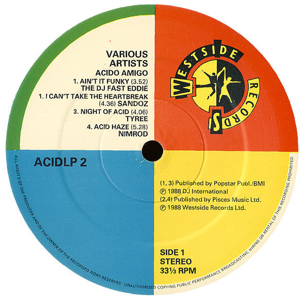 Image of Label Cover of 2xLP - VG+/VG - VARIOUS, Acido Amigo (Westside; ACIDLP2, UK 1988), , - 2846251S