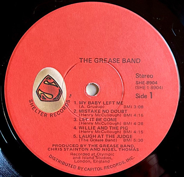 Image of Label Cover of LP - VG/VG - GREASE BAND, Grease Band (Shelter; SHE8904, US 1971, Gatefold), , - 2726314E