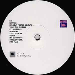 Image of Label Cover of LP - VG+/VG+ - WIRE, Pink Flag (Pink Flag; PF11LP, Europe 2018 Reissue, Inner), , - 1126086E