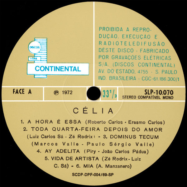 Image of Label Cover of LP - NEW/NEW - CELIA, Celia (Mr Bongo; MRBLP157, UK 2018 Reissue, Gatefold), , Legendary 1972 album from Celia, aranged by Arthur Verocai. Features songs by an all-star line up including Arthur Verocai, Erasmo Carlos, Roberto Carlos, Marcos Valle, amongst others. MPB / Samba / Bossa Nova / Funk & Soul goodness. - 3635173E