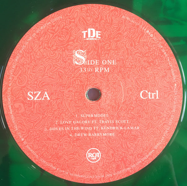 Image of Label Cover of 2xLP - VG+/VG+ - SZA, Ctrl (Top Dawg Entertainment; 8985 44919 1 , Europe 2017, Gatefold, 8 Page Booklet, Green Translucent Vinyl, KM runouts all sides.), , - 3826012E