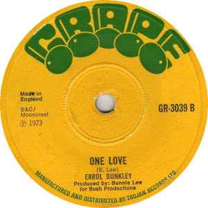 Image of Back Cover of 7" - /G - ERROL DUNKLEY, Why Did You Do It / One Love (Grape; GR 3039, UK 1973), Marks on disc. Some background crackle. WOL., - 2956081S