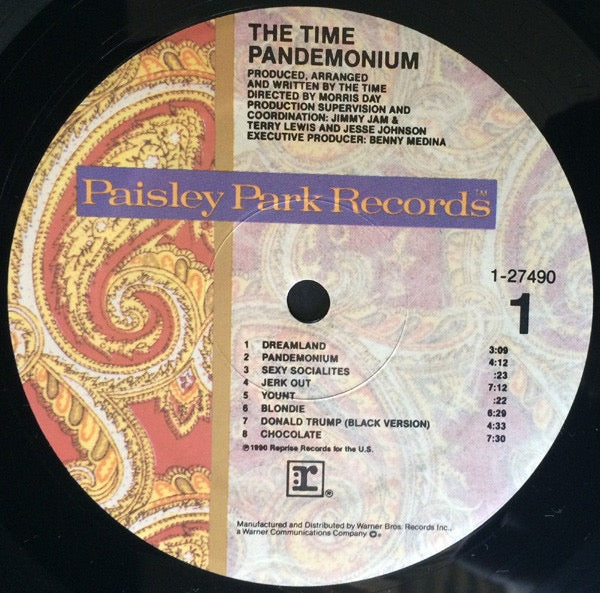 Image of Label Cover of LP - VG/VG+ - THE TIME, Pandemonium (Paisley Park; 1-27490, US 1990), Edge Wear, - 3516316C