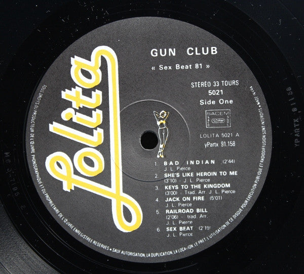Image of Label Cover of LP - VG/VG - THE GUN CLUB, Sex Beat 81 (Lolita; 5021, France 1984), Strong VG, - 3216074C
