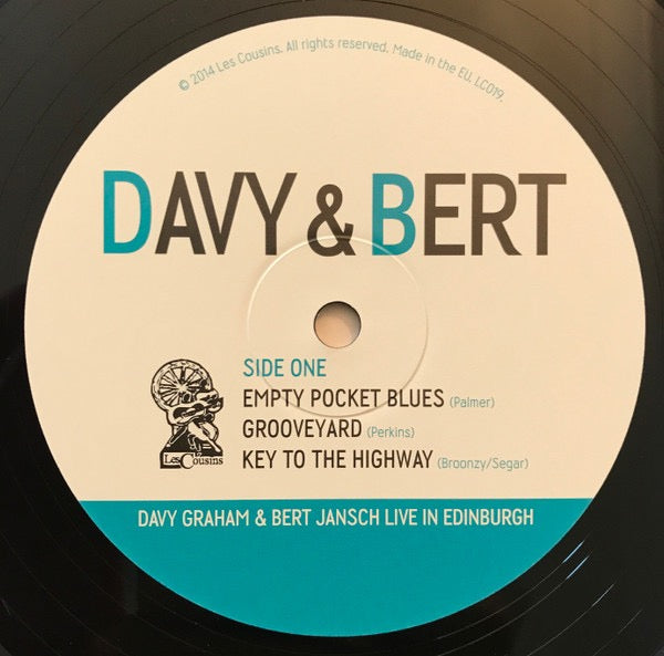 Image of Label Cover of 10" - VG+/VG+ - DAVY GRAHAM, BERT JANSCH, Davy & Bert Live In Edinburgh (Les Cousins; LC019, UK 2014, Picture Sleeve, Limited Edition Record Store Day), , - 2316517C