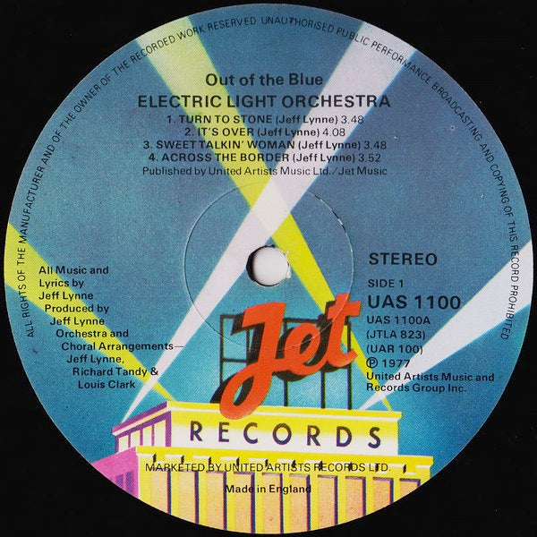 Image of Label Cover of 2xLP - G+/VG - ELO - THE ELECTRIC LIGHT ORCHESTRA, Out Of The Blue (United Artists Records; UAR 100, UK 1977, Gatefold, 2 Inners, No Cut Out Sheet, ALLEN), , - 4326187E