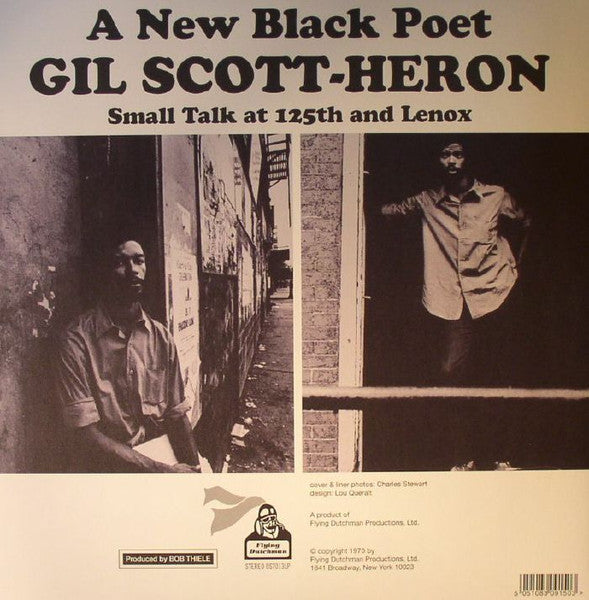 Image of Back Cover of LP - VG+/VG+ - GIL SCOTT-HERON, Small Talk At 125th And Lenox (Flying Dutchman; OST013LP, UK 2015 Reissue, Gatefold, Remastered, 180g), , - 1646040S