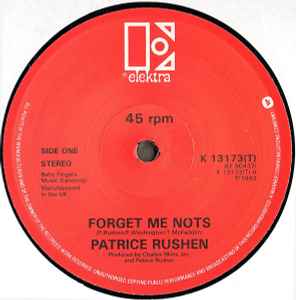 Image of Label Cover of 12" - VG/G+ - PATRICE RUSHEN, Forget Me Nots / Haven't You Heard / Never Gonna Give You Up (Elektra; K 13173T, UK 1982, Picture Sleeve), Light marks only, - 3216164C