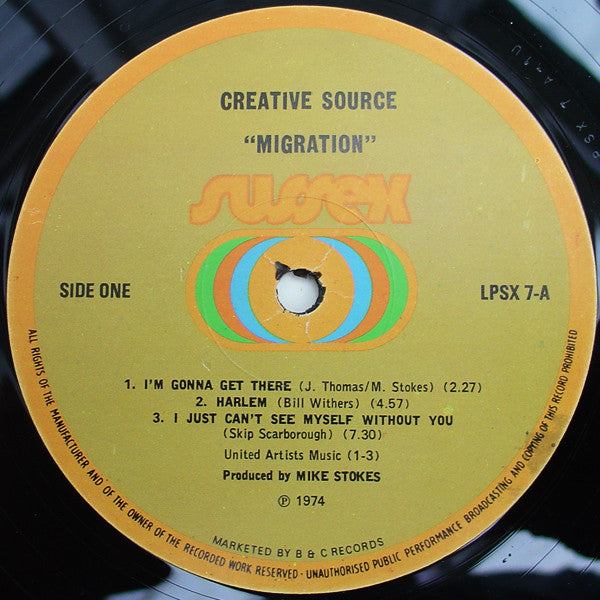 Image of Label Cover of LP - VG/VG - CREATIVE SOURCE, Migration (Sussex; LPSX 7, UK 1974), , - 3726109E