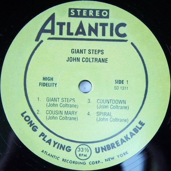 Image of Label Cover of LP - NEW/NEW - JOHN COLTRANE, Giant Steps (Atlantic; 0081227870614, Europe 2014 Reissue, Stereo), , - 1736210E