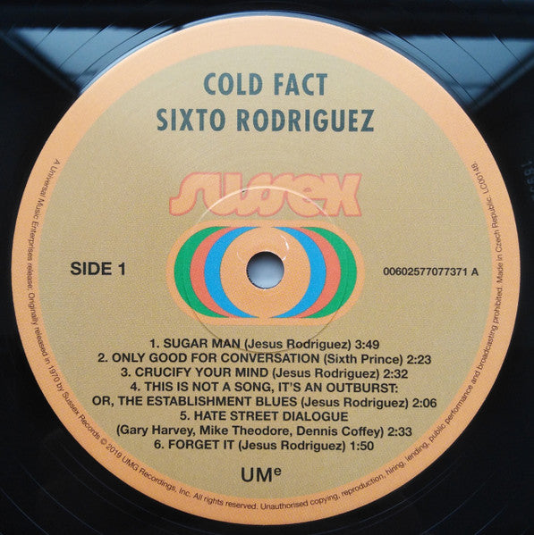 Image of Label Cover of LP - NEW/NEW - RODRIGUEZ, Cold Fact (UMe; 7707737, Europe 2019 Reissue, 180 Gram Vinyl), , - 0616176C