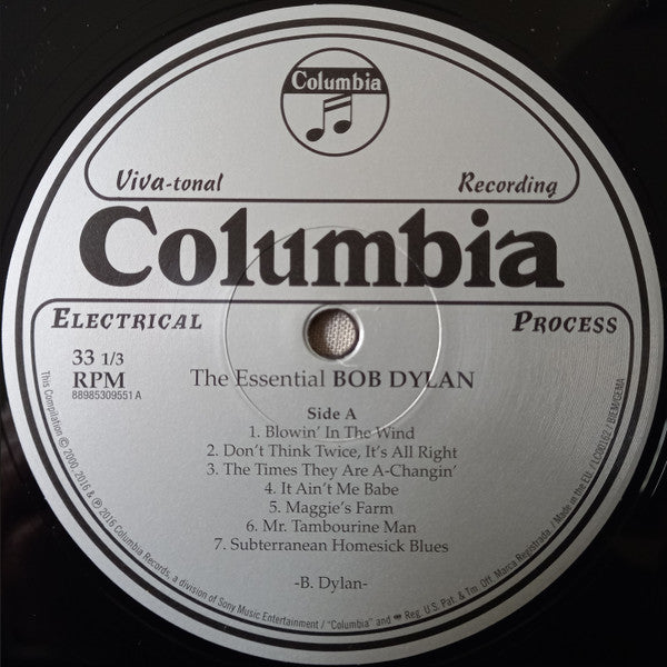 Image of Label Cover of 2xLP - VG/EX - BOB DYLAN, The Essential Bob Dylan (Columbia; 88985309551, Europe 2016 Reissue, Insert), Opened from sealed and still in shrink. Big corner crease., - 2946127S