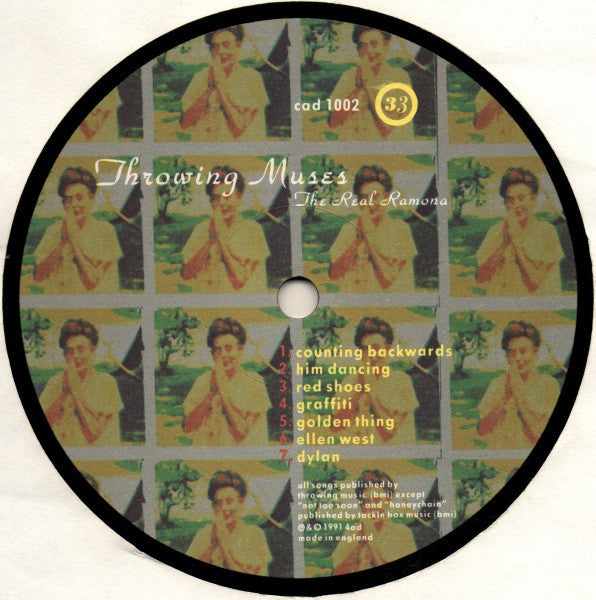 Image of Label Cover of LP - VG+/VG - THROWING MUSES, The Real Ramona (4AD; cad 1002, UK 1991, Inner), A few light hairlines. Hint of ringwear., - 3126107E