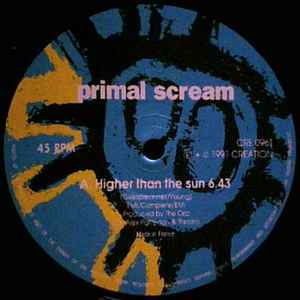 Image of Label Cover of 12" - VG/VG+ - PRIMAL SCREAM, Higher Than The Sun (Creation; CRE096T, UK 1991, Picture Sleeve), Cover creases, - 1846277S