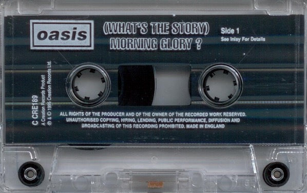 Image of Label Cover of Cassette - VG+/VG+ - OASIS, (What's The Story) Morning Glory? (Creation Records; C CRE 189, UK 1995, J-Card, No Lines On Shell Window), , - 3216150C