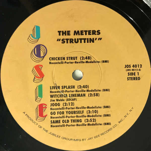 Image of Label Cover of LP - VG/VG+ - THE METERS, Struttin' (Josie Records; JOS 4012, US 1990s Reissue, Scorpio Pressing), Sleeve has wear on upper right corner, close to VG+., - 2846283S